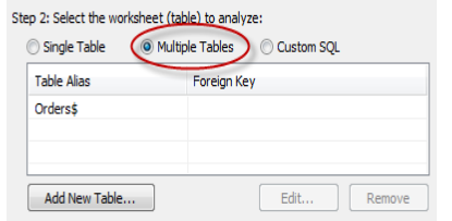 Connecting to multiple tables